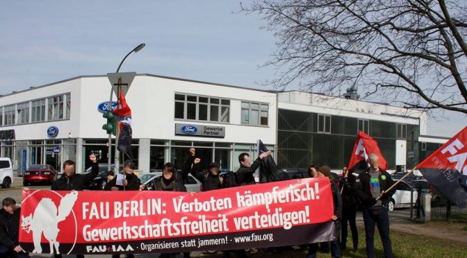 El sindicato FAU se moviliza en Alemania ante el conflicto que CNT mantiene contra Ford en Valencia.