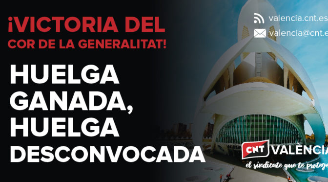 El Cor de la Generalitat llega a un nuevo acuerdo con el IVC y desconvocamos la huelga