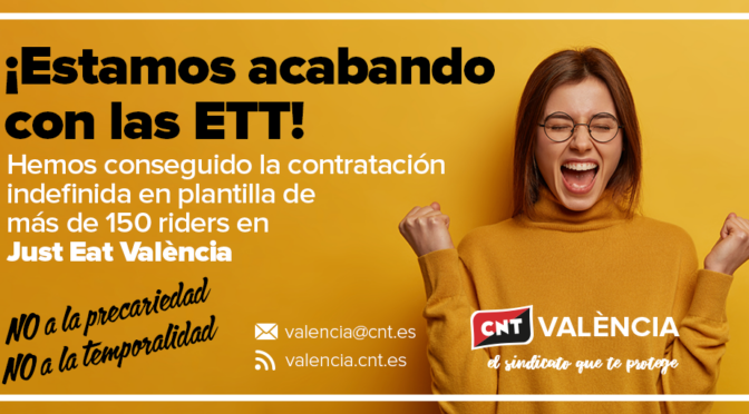 Inspección de trabajo obliga a Just Eat en València a contratar a más de 150 trabajadores en plantilla y no por ETT