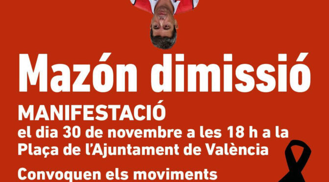 Les entitats cíviques, socials i sindicals convoquen mobilitzacions per la DANA el 29 i 30 de novembre